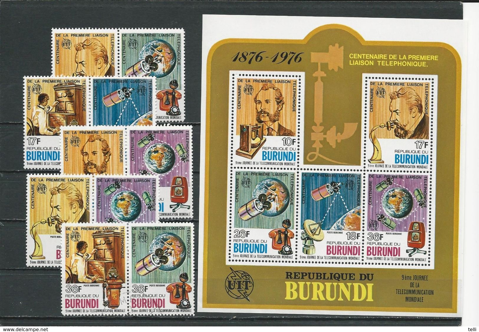 BURUNDI  Scott 511-513, C253-C254, C255 Yvert 731-736, PA441-PA444, BF100** (10+bloc)  O Et ** Cote 21,00 $ 1977 - Oblitérés