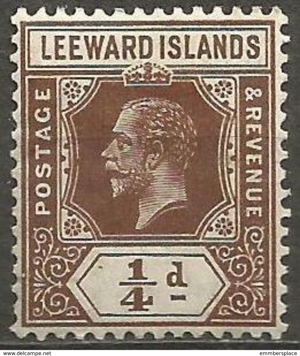 Leeward Islands - 1912 King George V 1/4d MLH *  SG 46  Sc 46 - Leeward  Islands