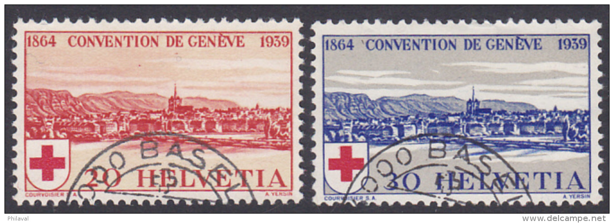 Suisse 1939 : Nos 240 Et 241 Proprement Oblitérés Basel - 75 Ans Le La Croix-Rouge - Oblitérés