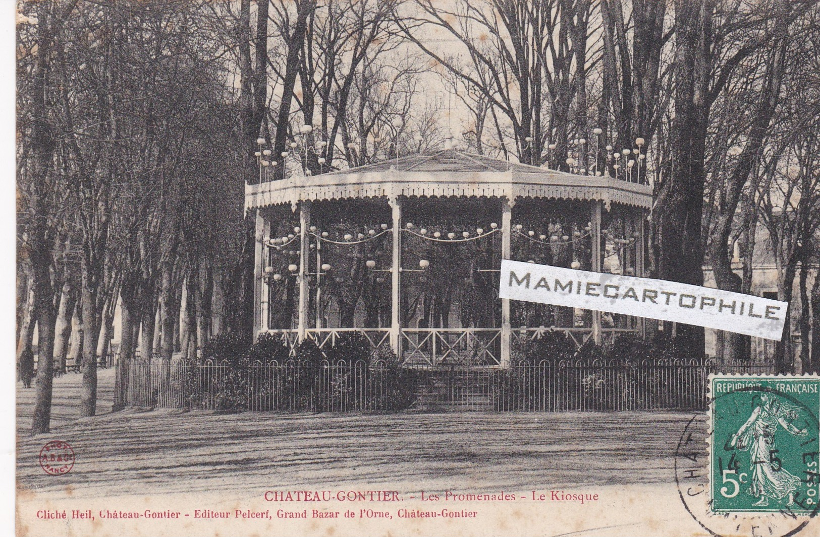 CHATEAU GONTIER - Dépt 53 - La Promenade - Le Kiosque -  CPA - 1910 - Chateau Gontier