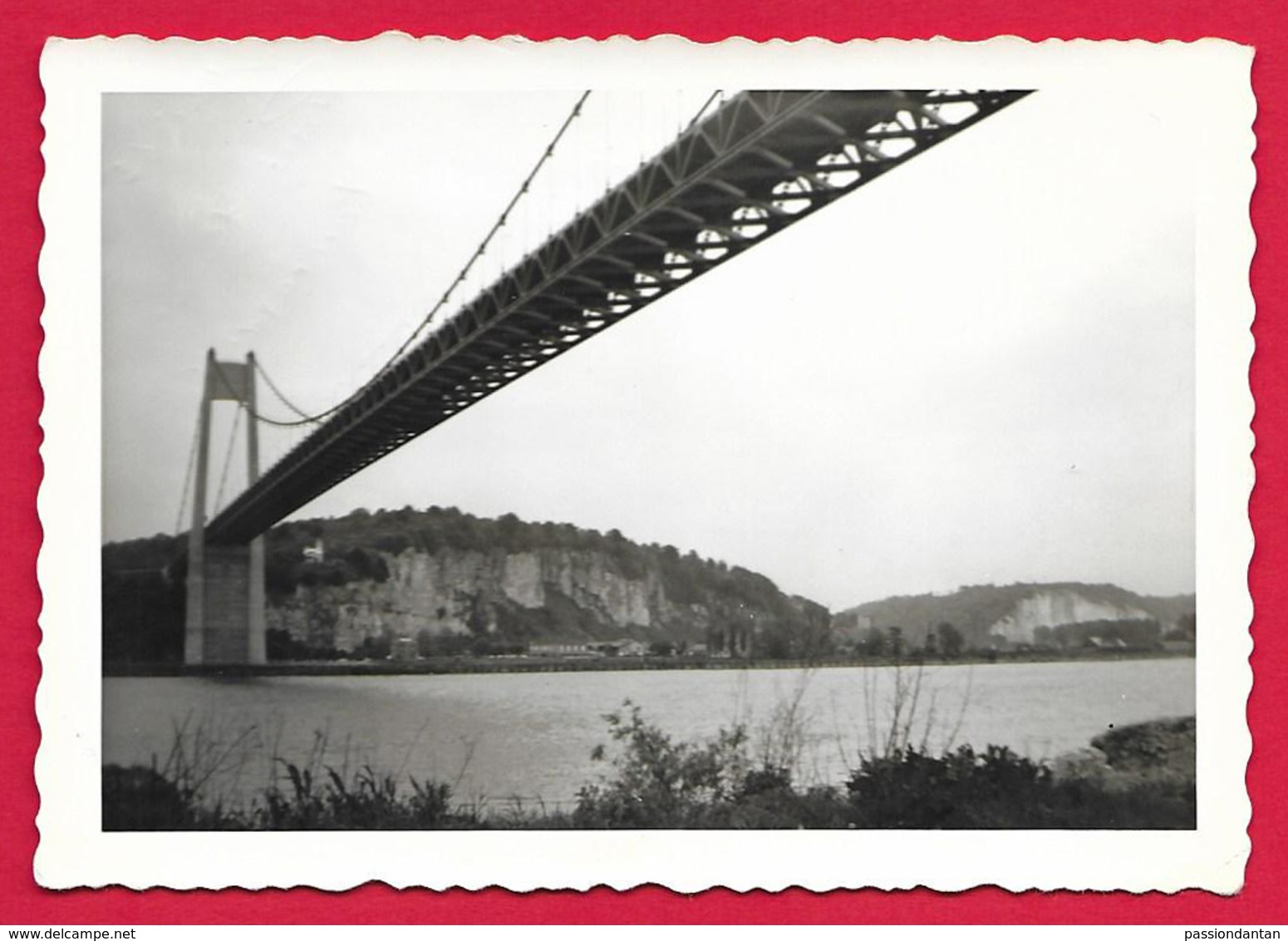 Photographie En Noir Et Blanc - Normandie - Pont De Tancarville - Années 1960 - Lieux