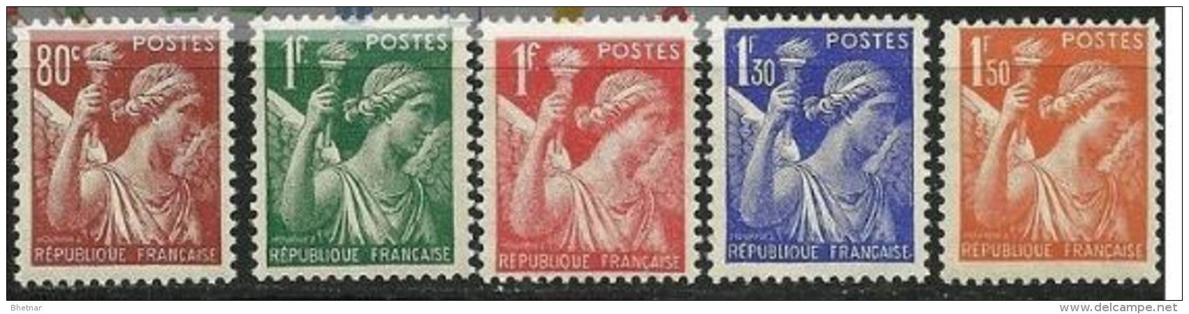 FR YT 431 à 435 " Type Iris Série Complète " 1939-1941 Neuf** - 1939-44 Iris