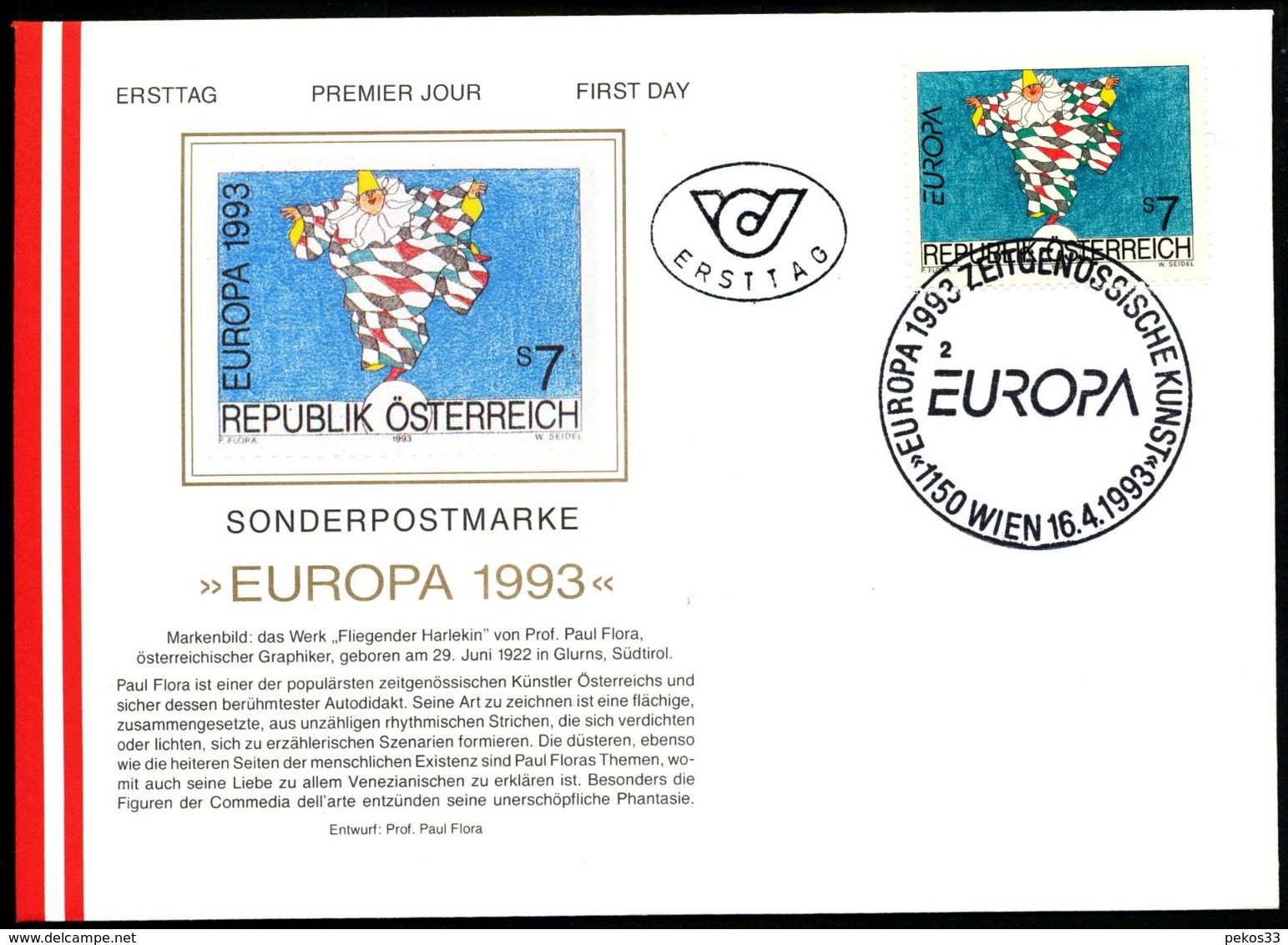Österreich-   - FDC -1993  -  Mi.Nr. 2095      Zeitgenössische Kunst. - FDC