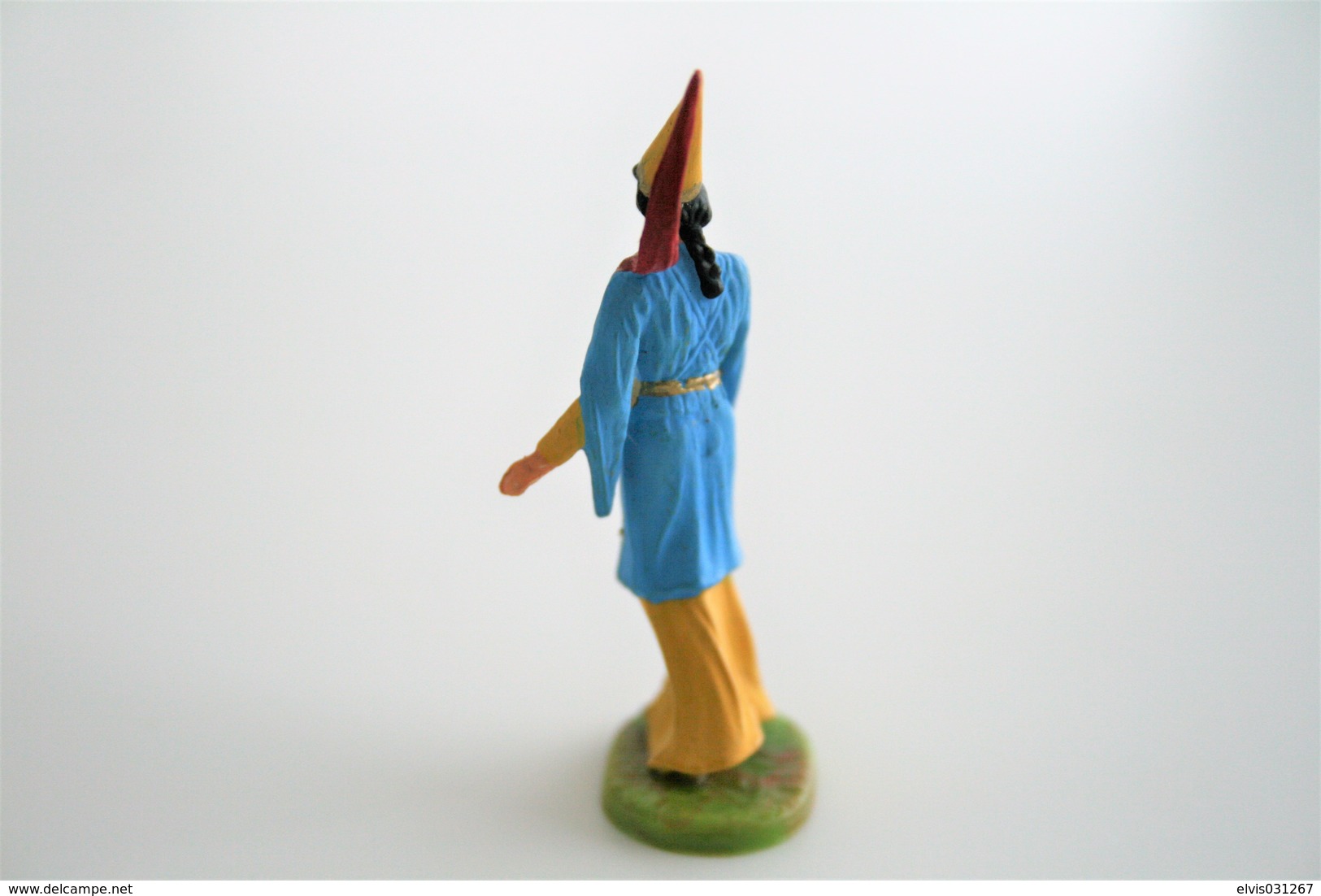 Elastolin, Lineol Hauser, H=40mm, Norman, Princess Aleta, Blue Dress - First Issue - RaRe - 1960's - Plastic - Vintage - Figurines