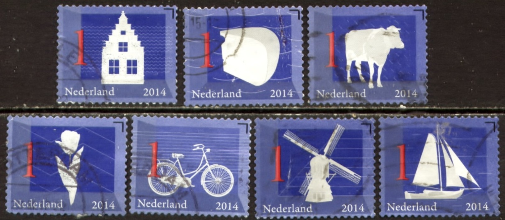 Nederland 2014, Netherlands, Niederlande, Pays-Bas, Holland, Dutch Icons, Icoon, Icones, Mi 3142 / 3149 - Gebruikt