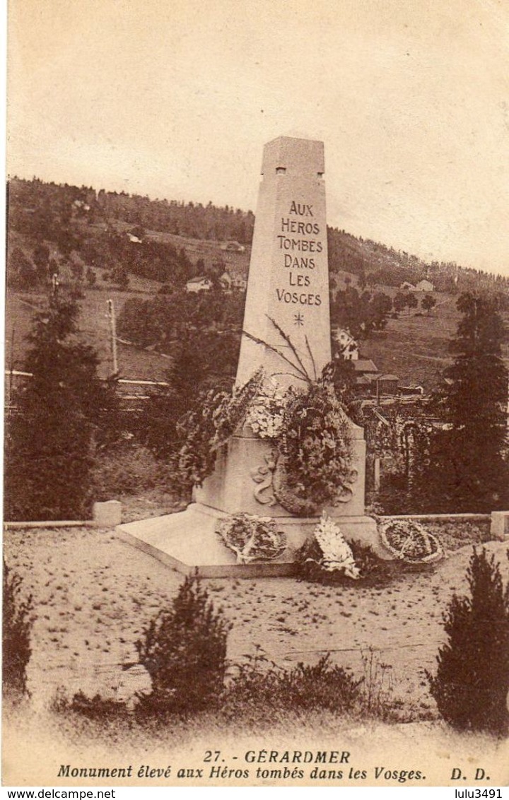 CPA - GERARDMER (88) - Aspect Du Monument Aux Morts En 1931 - Gerardmer