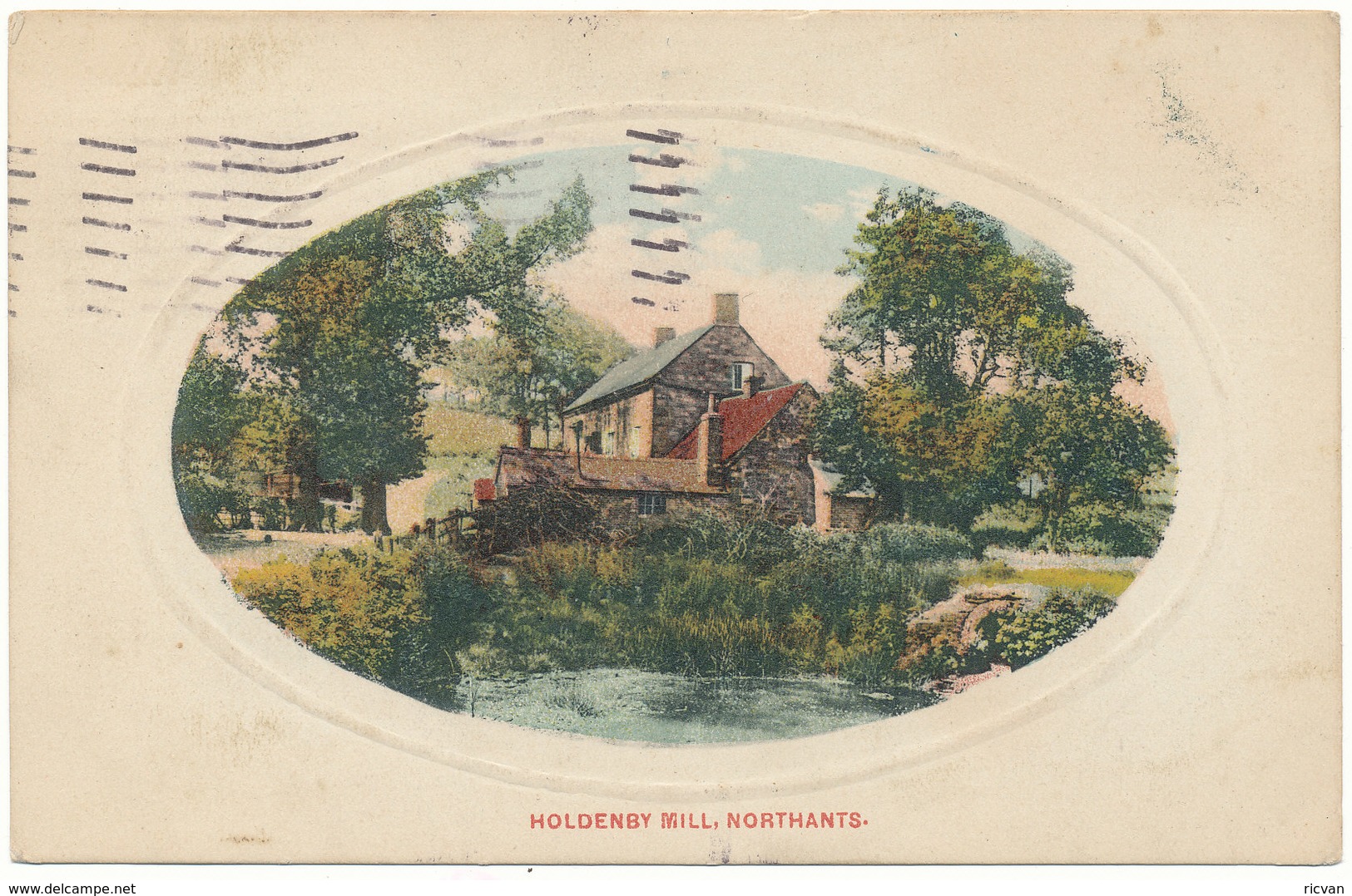 BEAUTIFUL PHOTOCARD?PAINTED? "HOLDENBY MILL, NORTHANTS" See Scans - Northamptonshire