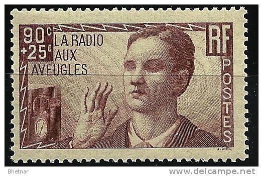 FR YT 418 " La Radio Aux Aveugles " 1938 Neuf** - Neufs