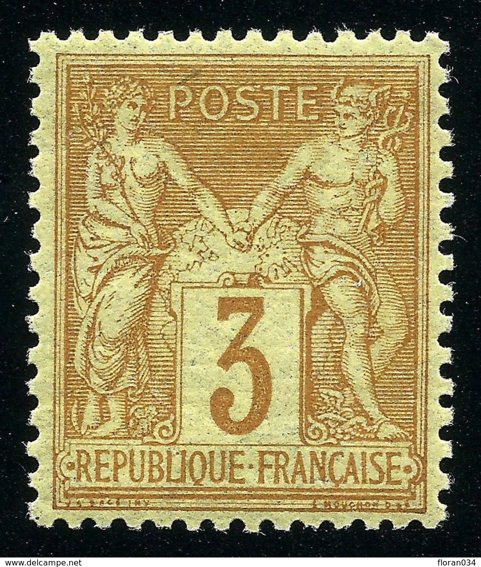 France N° 86 Neuf ** (MNH) Centrage PARFAIT (rare) - Signé A.Brun/Calves  Cote + 660 Euros - Superbe - 1876-1898 Sage (Type II)