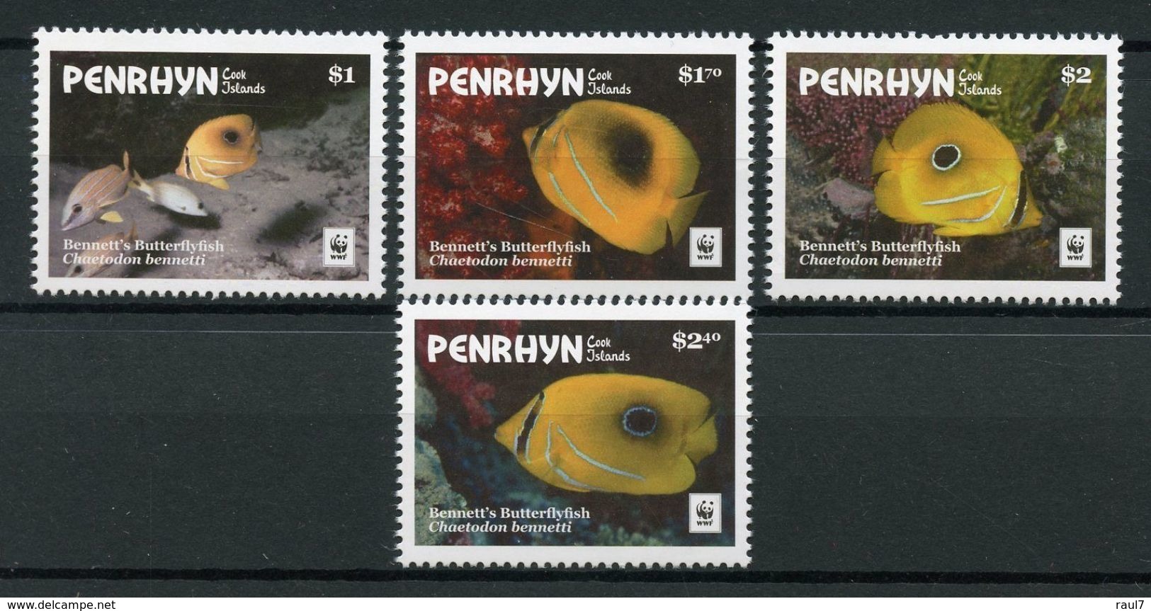 PENRHYN 2017 - Poisson Papillon, Wwf - 4 Val Neufs // Mnh - Penrhyn