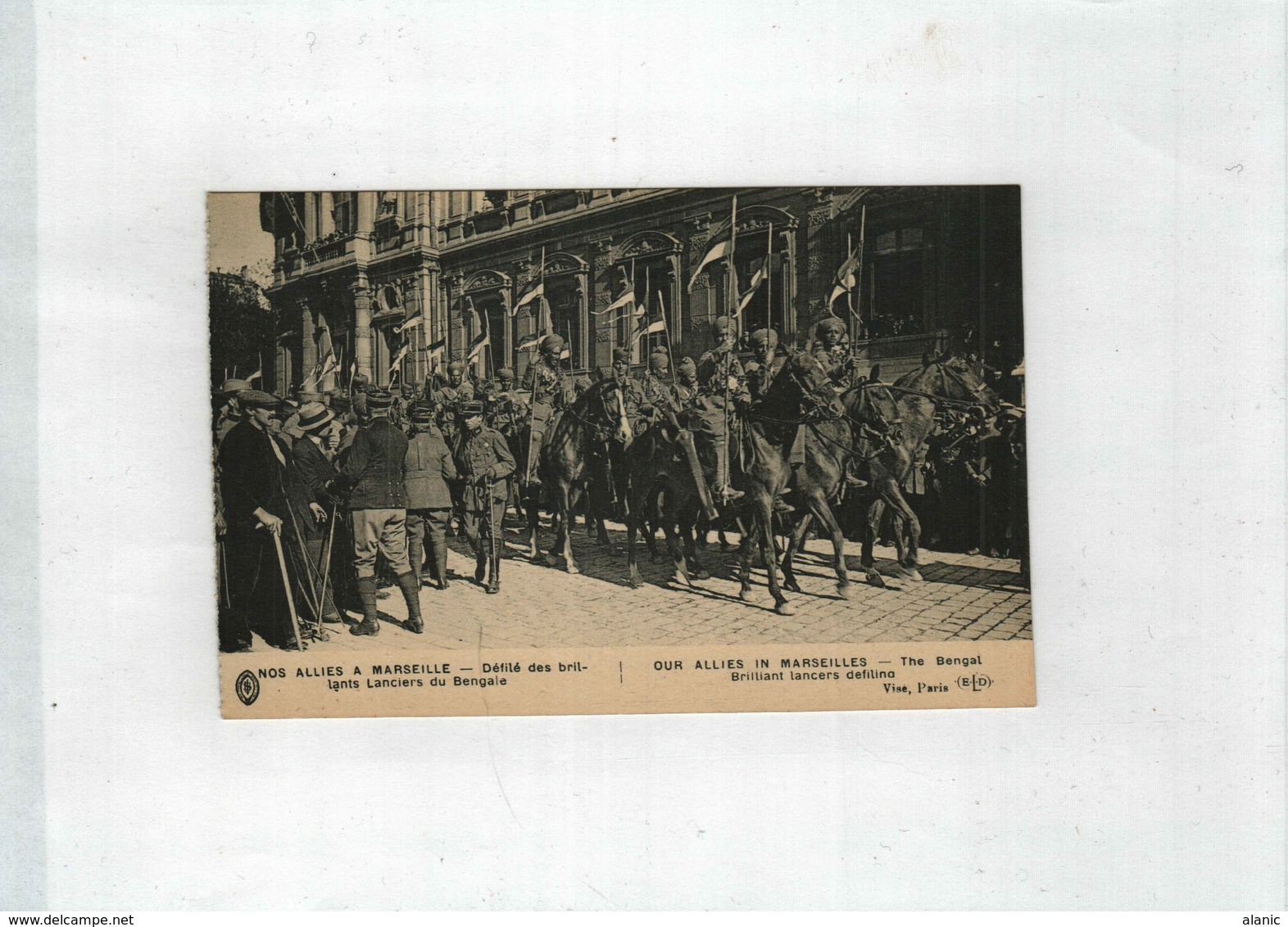 GUERRE 1914 1918 ... NOS ALLIES A MARSEILLE -Défilé Des Lanciers Du Bengale Série :E-L-D - Guerra 1914-18