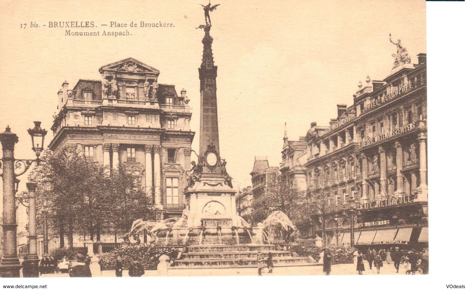 Bruxelles - CPA - Brussel - Place De Brouckère - Monument Anspach - Places, Squares