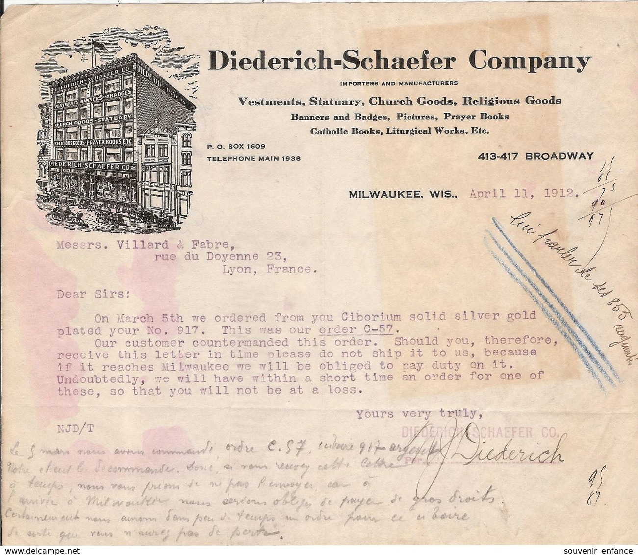 The Diederich Schaefer Compagny Milwaukee Wisconsin Etats Unis - Etats-Unis