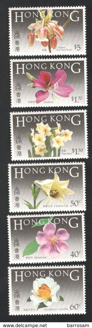 HongKong1985:Michel 468-73mnh**  FLOWERS Cat.Value28Euros($34) - Neufs