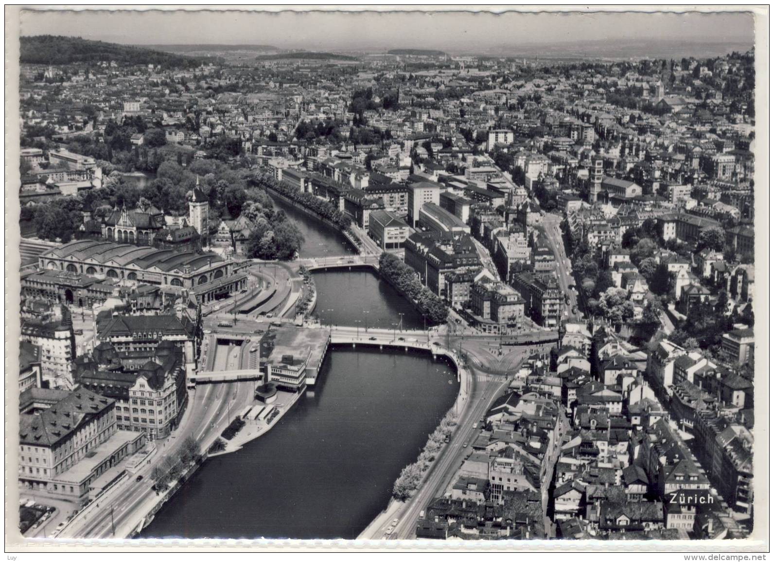 ZÜRICH  LUFTBILD FLUGAUFNAHME PANORAMA  GEL 1966 - Zürich