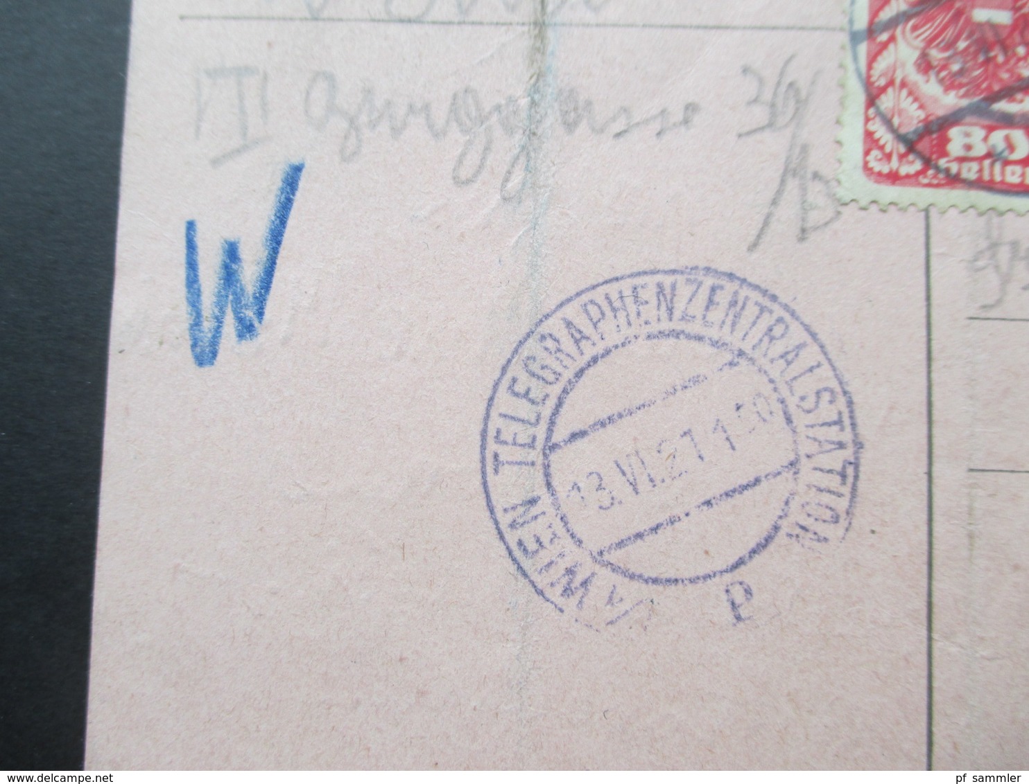 Österreich Verwendet 1921 Rohrpostkarte RP 32 Mit 2 Zusatzfrankaturen! Wien 62 / Wien Telegraphenzentralstation. - Brieven En Documenten