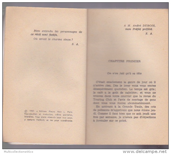 010418 - ROMAN SAN ANTONIO - édition Originale - NE MANGEZ PAS LA CONSIGNE N° 250 Fleuve Noir 1961 - San Antonio