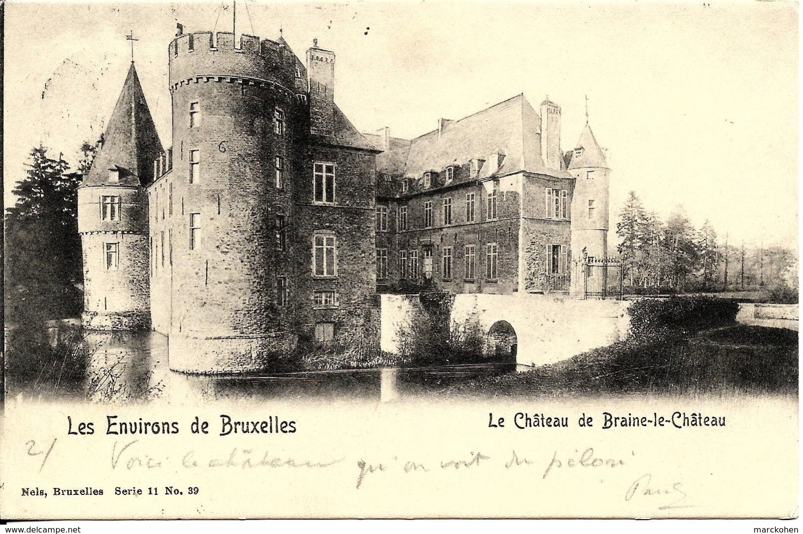 Braine-le-Château (1440) : Vue Générale Du Château De Braine-le-Château Et De Ses Douves. CPA Précurseurs. - Kasteelbrakel