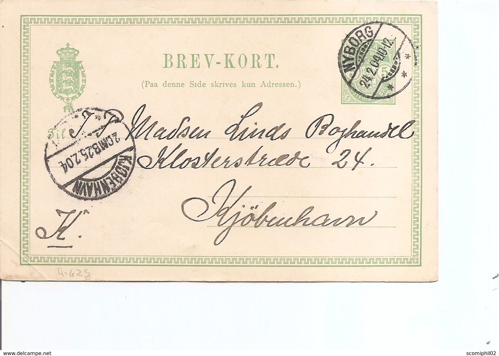 Danemark ( EP De 1904 De Nyborg Vers Copenhague à Voir) - Storia Postale