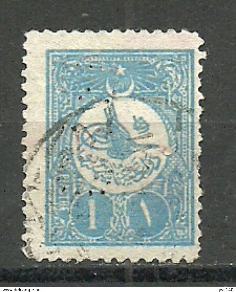 Turkey; 1909 Postage Stamp Plate I 1 K., "Perfin" - Perfins