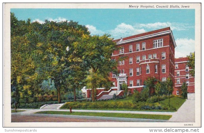 Iowa Council Bluffs Mercy Hospital Curteich - Council Bluffs