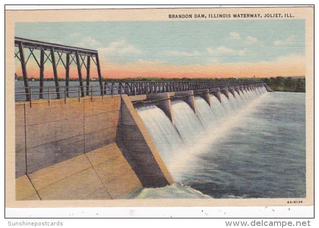 Illinois Joliet Brandon Dam On Illinois Waterway Curteich - Joliet