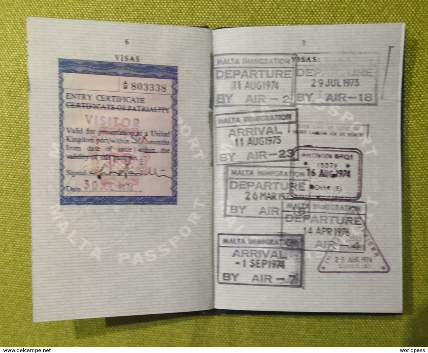 Malta 1973 Passport / Passeport / Reisepass / Pasaporte RARE - Historical Documents