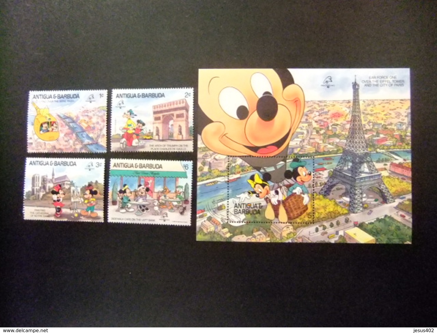 ANTIGUA BARBUDA 1989 WALT DISNEY Yvert 1150 / 53 ** + BLOC 154 ** MNH - Disney