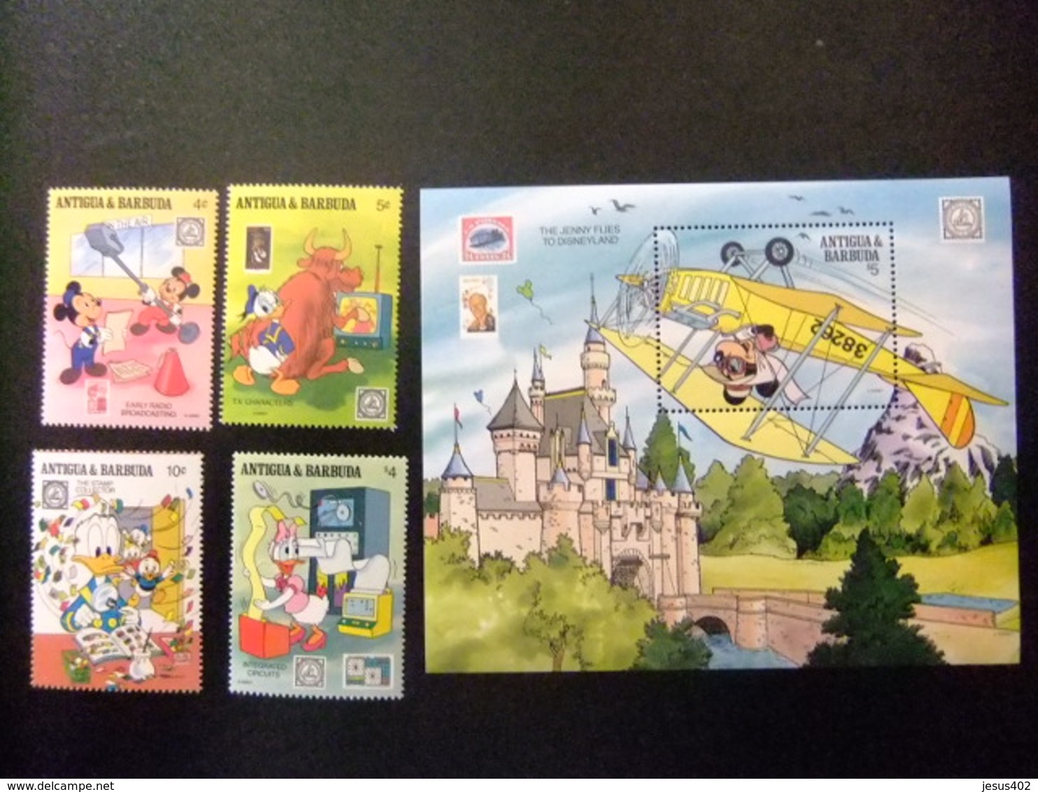 ANTIGUA BARBUDA 1989 WALT DISNEY Yvert 1190 / 93 ** + BLOC 165 ** MNH - Disney