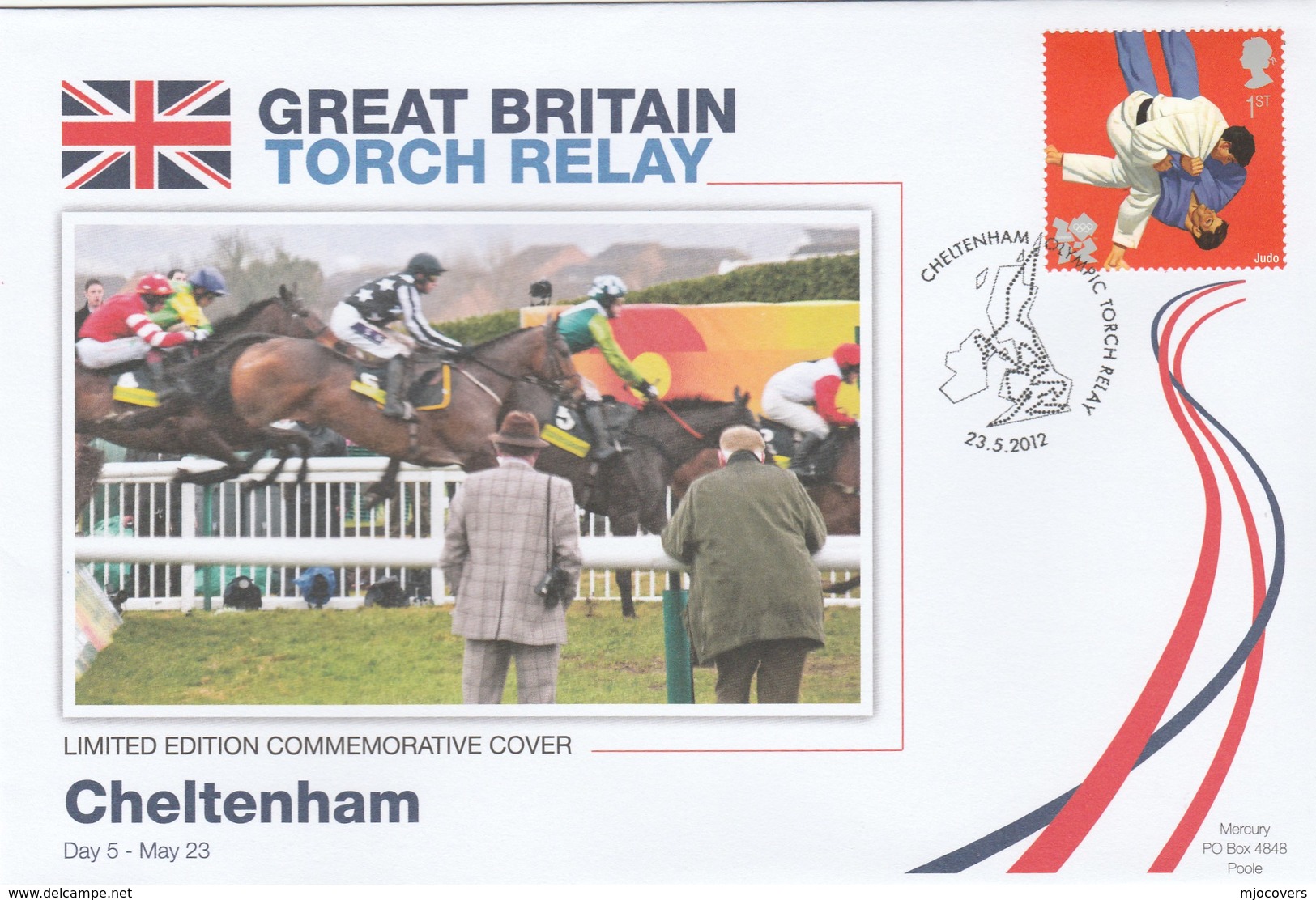 2012 Limited Edition CHELTENHAM TORCH RELAY COVER For OLYMPIC GAMES London Olympics Sport Event GB Horse Racing Judo - Summer 2012: London