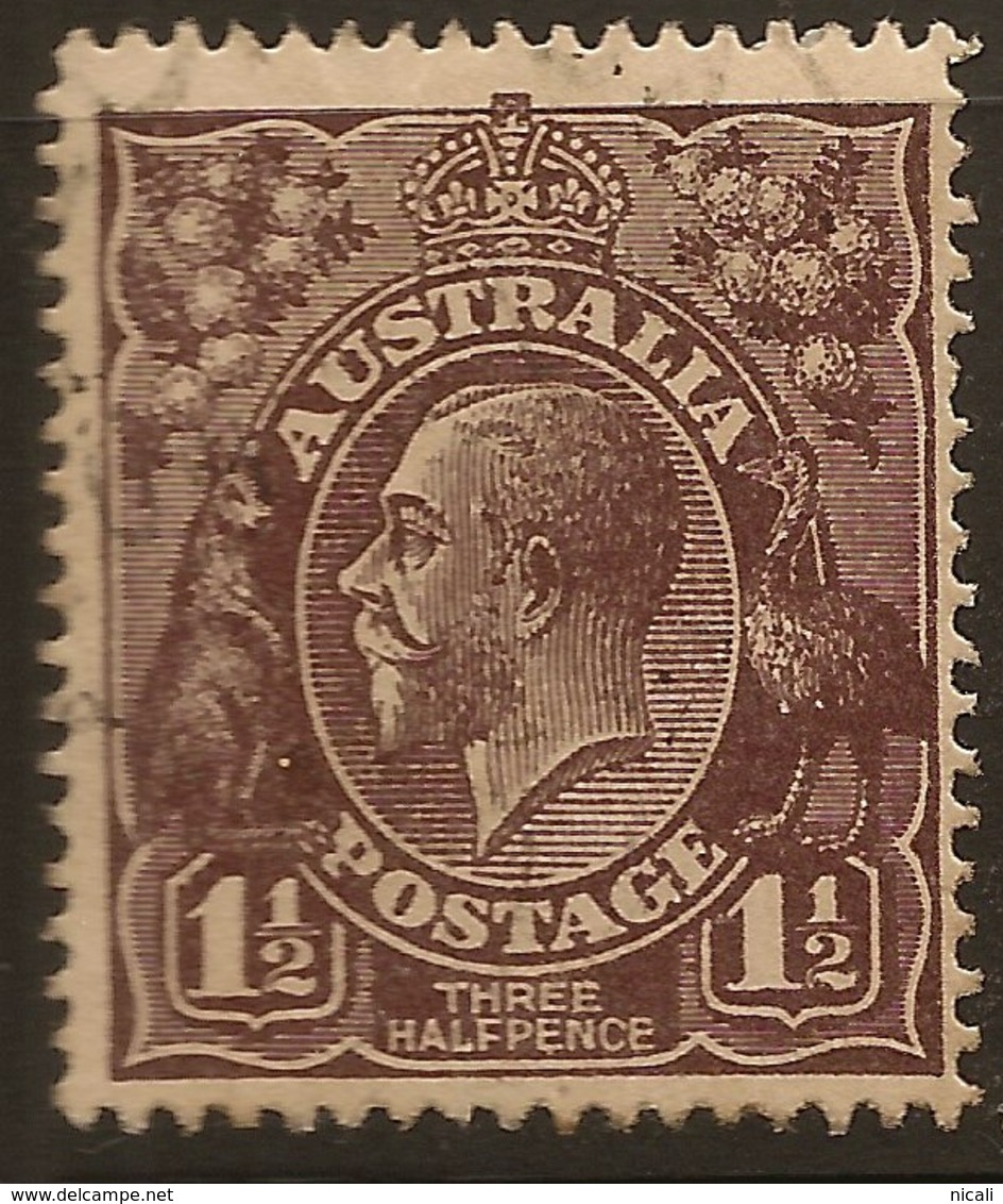 AUSTRALIA 1918 1 1/2d Bl-brown KGV SG 58 U #AIO151 - Used Stamps