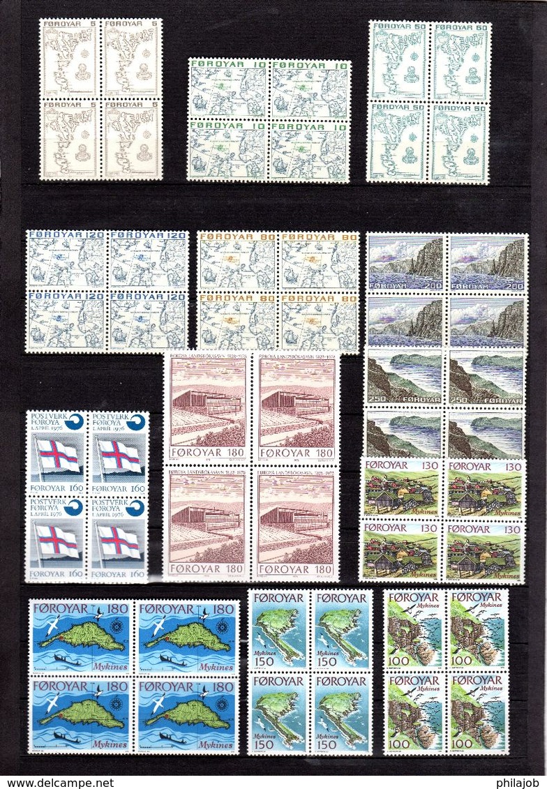 FEROE 13 Blocs De 4 Neufs ** MNH. Parfait état. - Faeroër