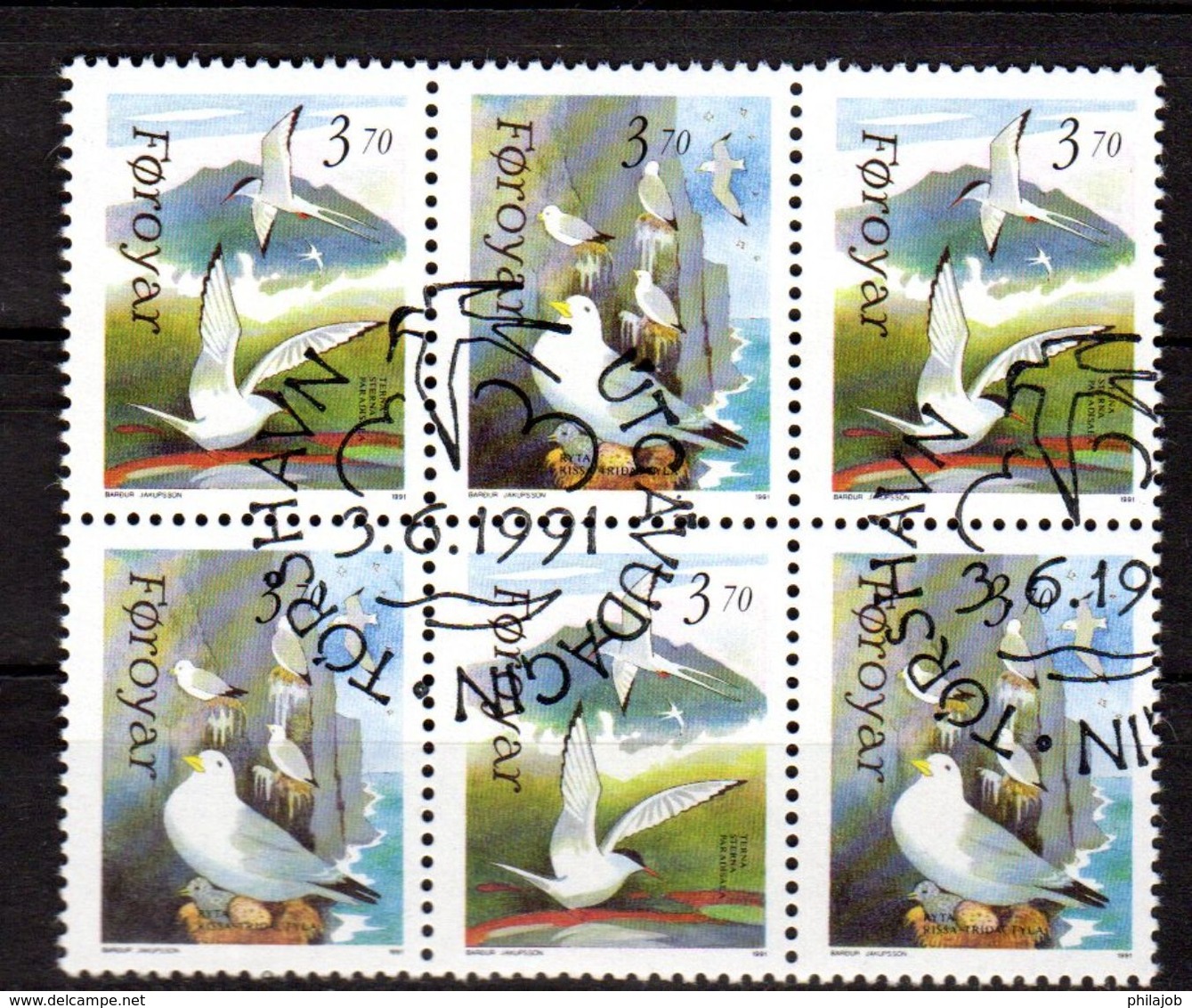 FEROE 6 Timbres Oblitérés.  Parfait état. - Faroe Islands