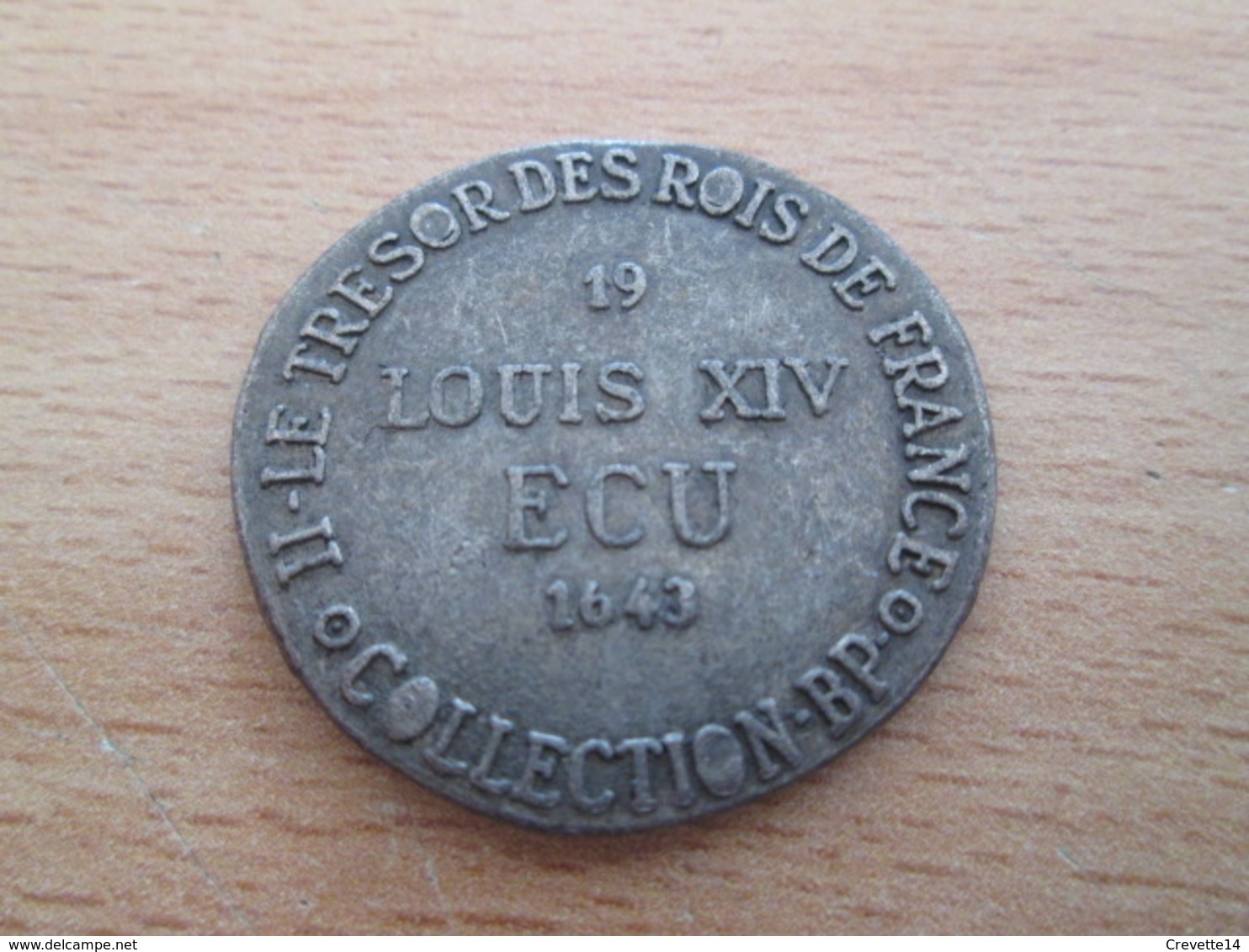 BP PIECE PUBLICITAIRE FIN 60's COPIES DE MONNAIES TRESOR DES ROIS DE FRANCE N°19 LOUIS XIV ECU 1643 - Fausses Monnaies