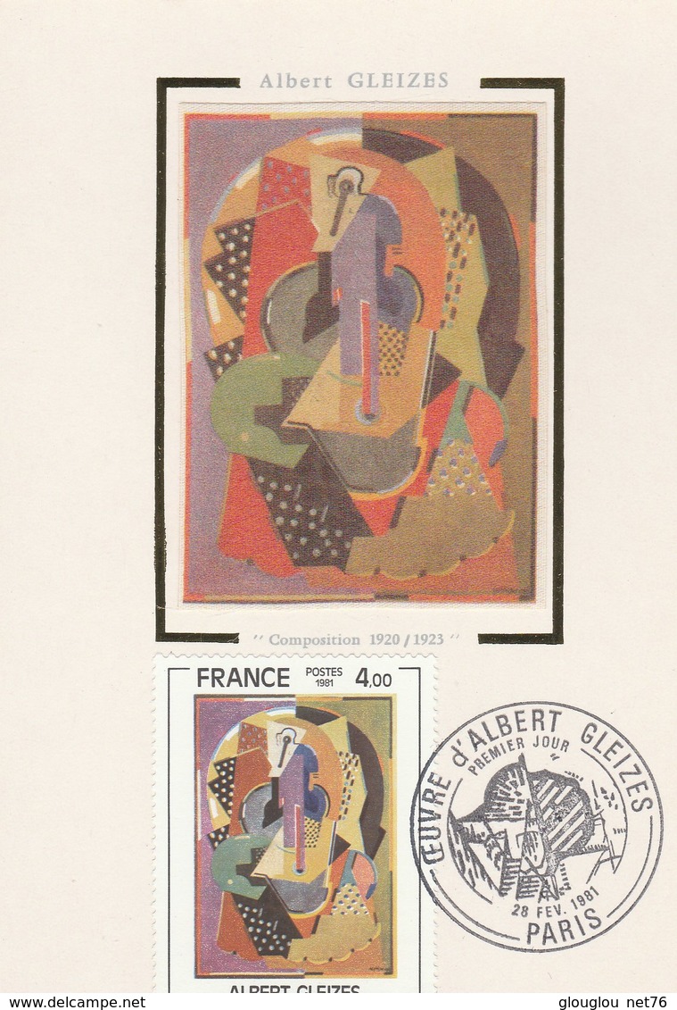 CARTE 1er JOUR  1981  ALBERT GLEIZES  PARIS - 1980-1989