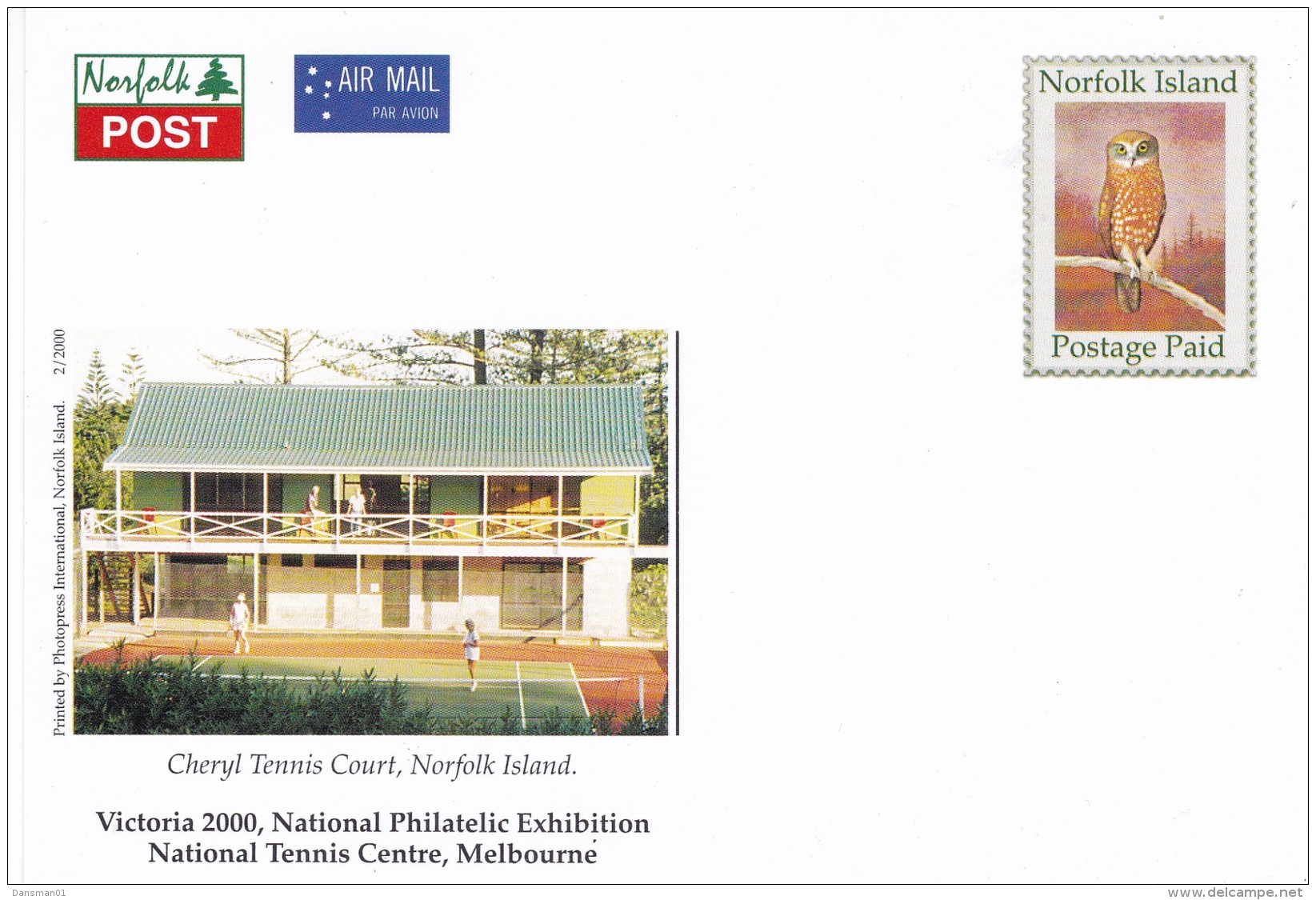 Norfolk Island 2000 Tennis Mint Postcard - Norfolkinsel