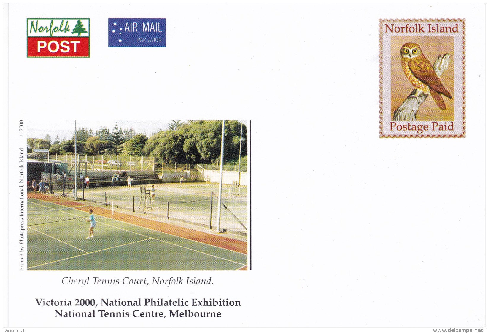 Norfolk Island 2000 Tennis Mint Postcard - Norfolkinsel