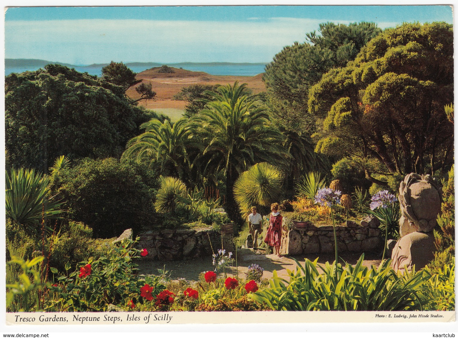 Tresco Abbey Gardens, Neptune Steps - Isles Of Scilly - (John Hinde Original)  - England - Scilly Isles
