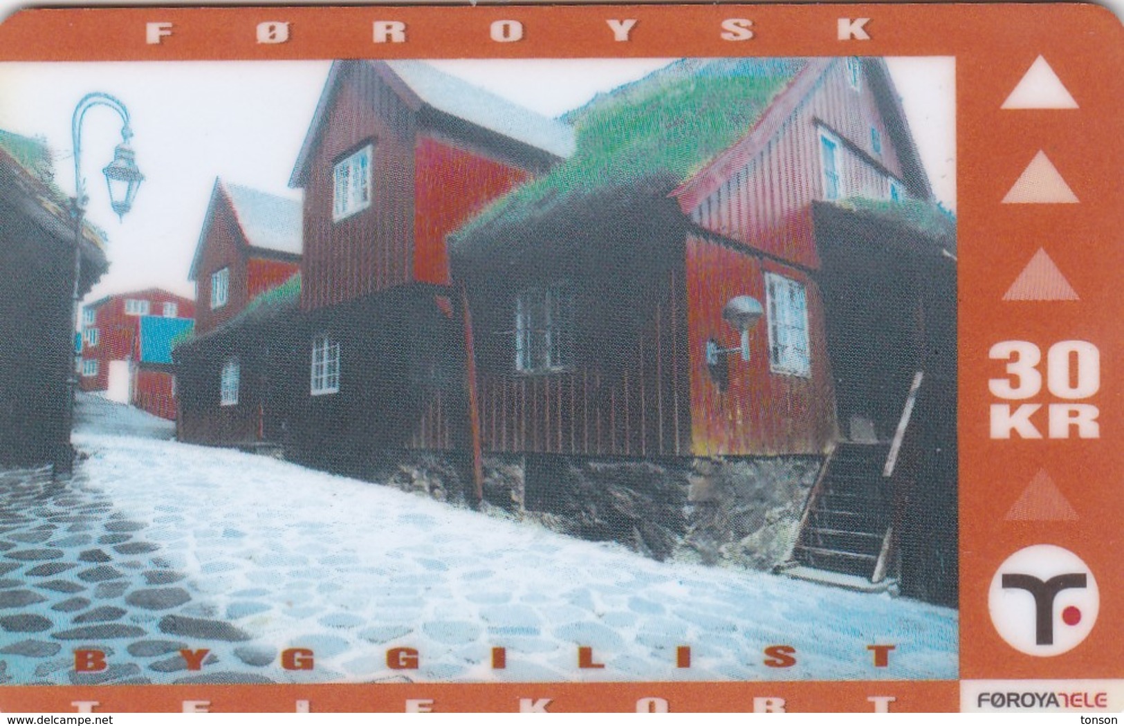 Faroe Islands, OD-019, Old Houses, Tinganes, Only 13.890, 2 Scans. - Faroe Islands