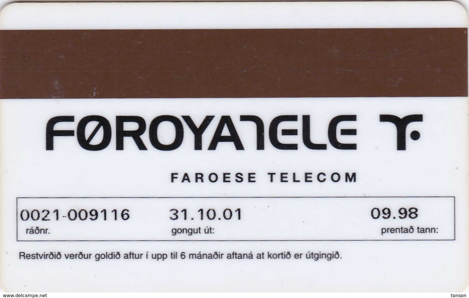 Faroe Islands, OD-021, Nmt Phones, Only 8.990, 2 Scans. - Féroé (Iles)