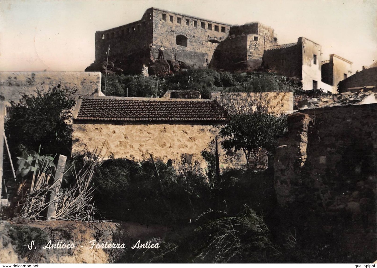 07576 "(CARBONIA) S. ANTIACO - FORTEZZA ANTICA"   CART SPED 1955 - Carbonia