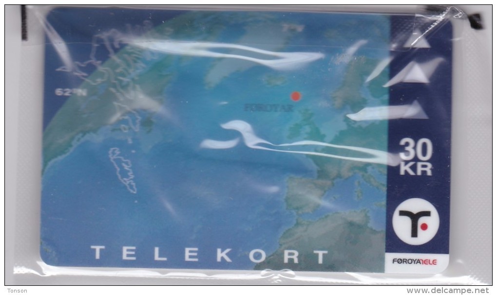 Faroe Islands, OD-033,  30 Kr , Faroese Map, Mint In Blister, 2 Scans. - Färöer I.