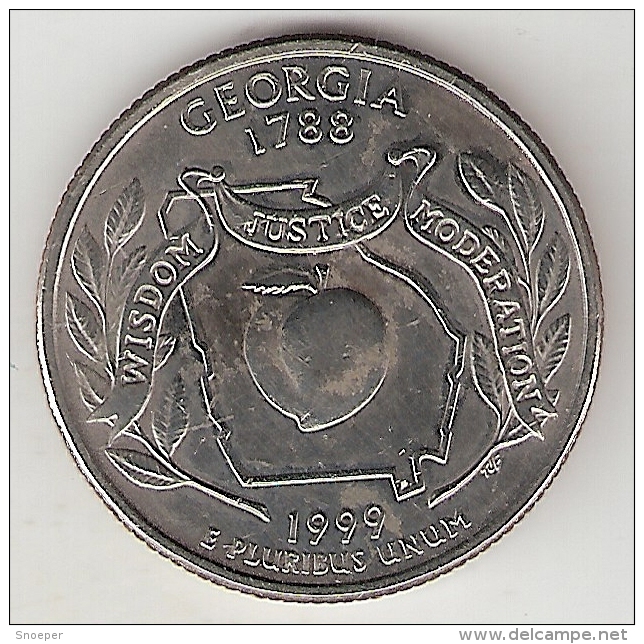 Usa 1/4 Dollar 1999 D Km 296 Georgia - 1999-2009: State Quarters