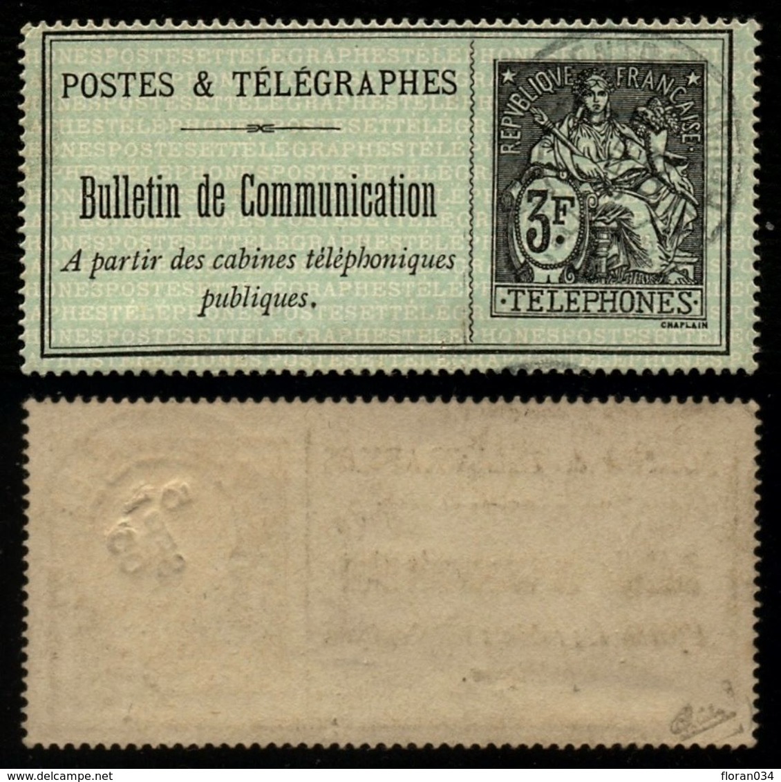 France Téléphone N° 20 Obl. Signé Calves - Cote 190 Euros - TTB Qualité - Telegraph And Telephone