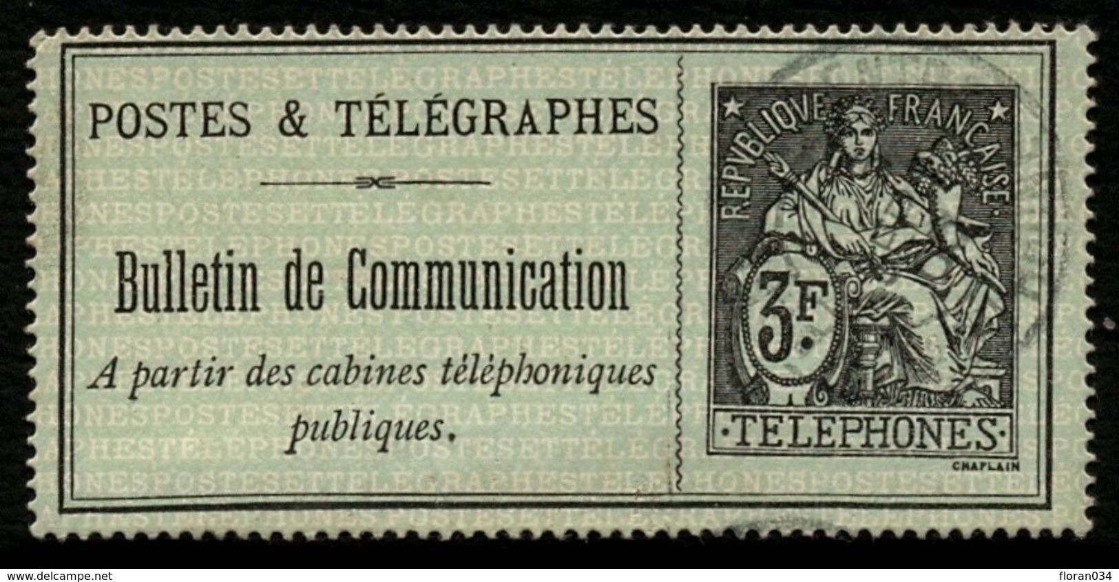 France Téléphone N° 20 Obl. Signé Calves - Cote 190 Euros - TTB Qualité - Telegraph And Telephone