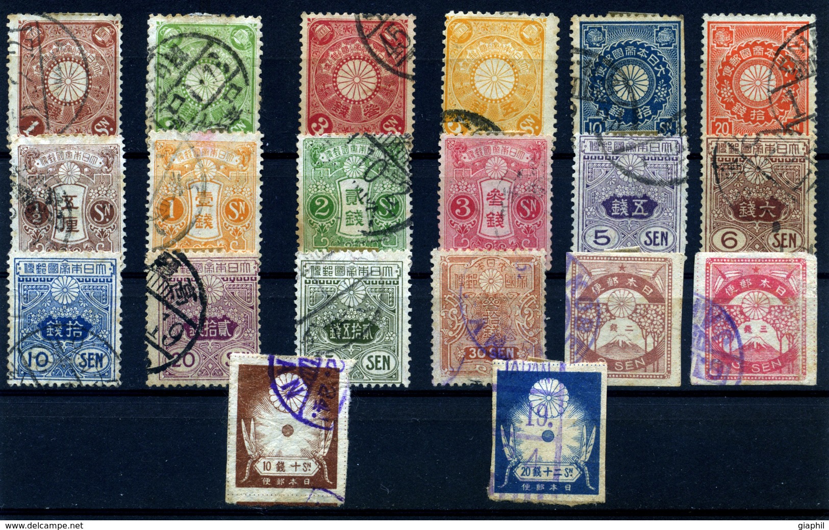 JAPAN JAPON GIAPPONE 1899-1923 20 DIFFERENT STAMPS USED - Collections, Lots & Series