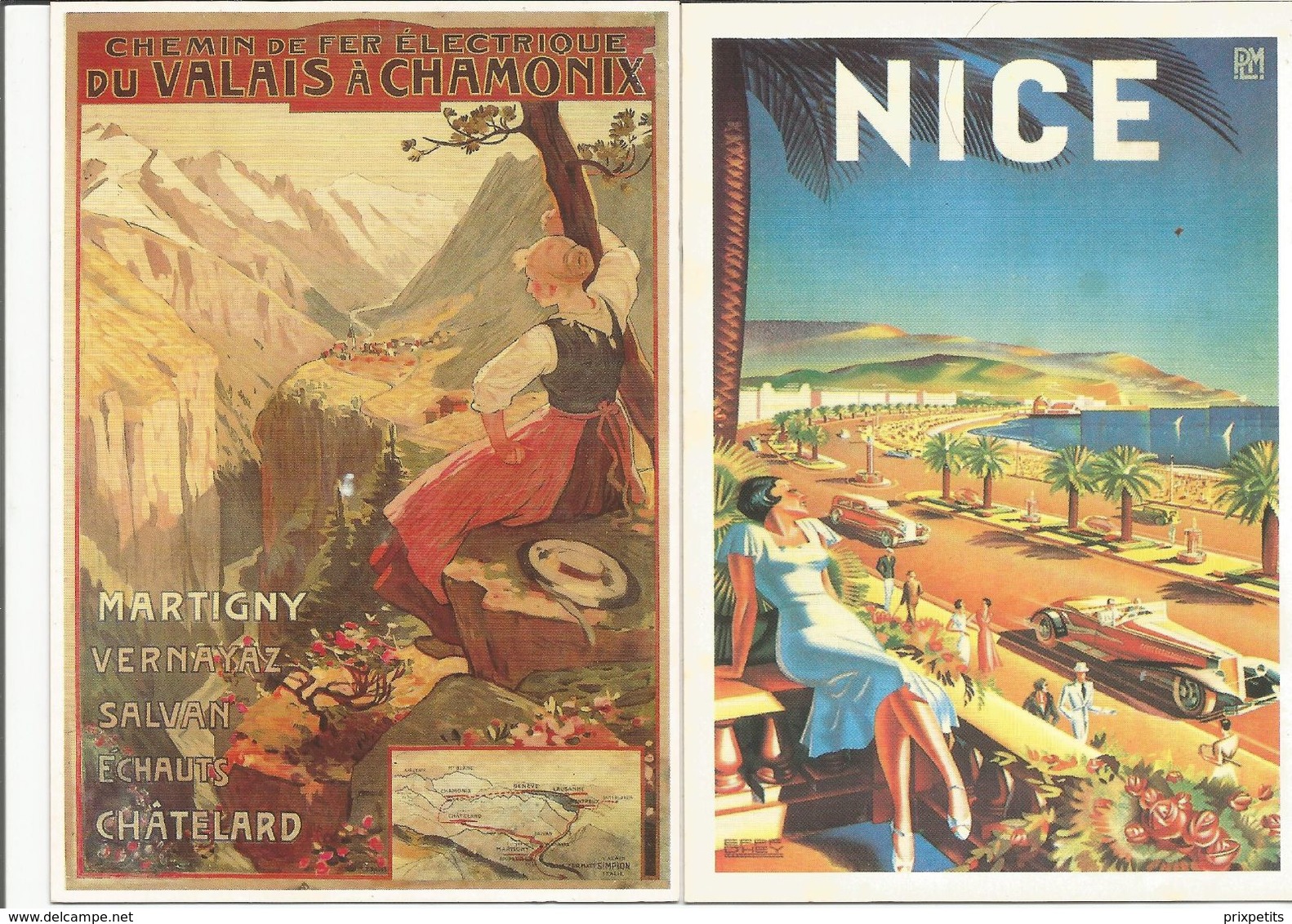 LOT 2 CARTES  TOURISTIQUE NICE CHAMONIX    N°  53 - Advertising