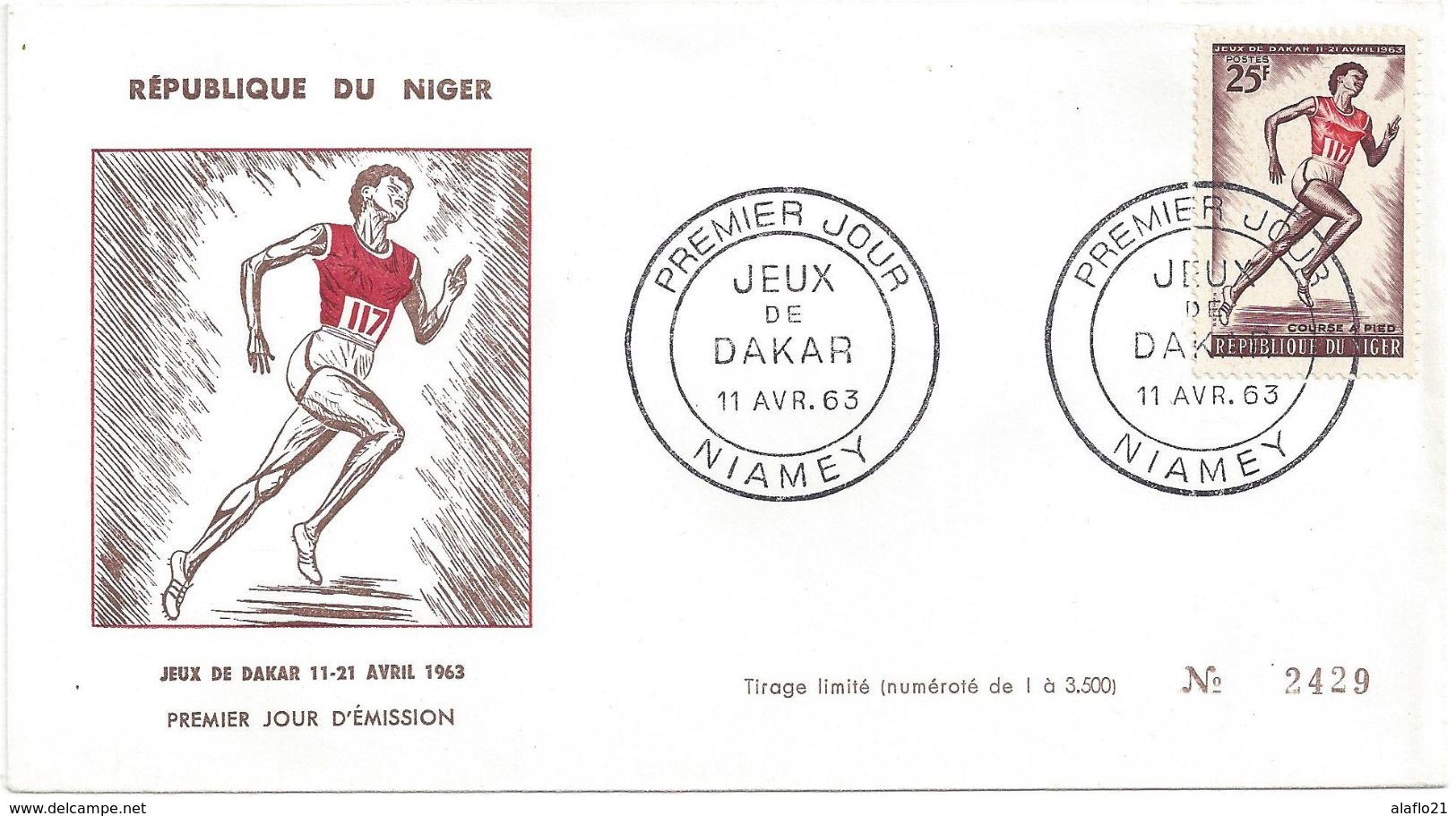 FDC - REPUBLIQUE Du NIGER - N° 121 - ENVELOPPE 1er JOUR - JEUX De DAKAR - Niger (1960-...)