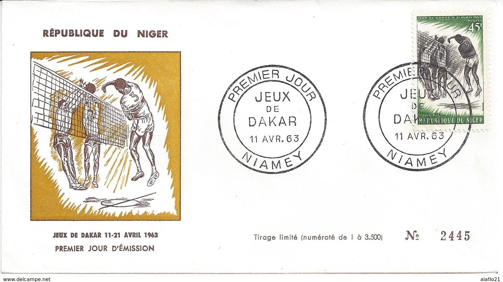 FDC - REPUBLIQUE Du NIGER - N° 122 - ENVELOPPE 1er JOUR - JEUX De DAKAR - Niger (1960-...)