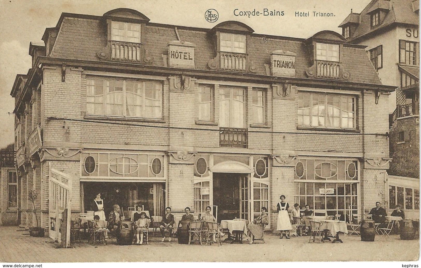 COXYDE-BAINS : Hôtel Trianon - CPA PEU COURANTE Cachet De La Poste 1928 - Koksijde